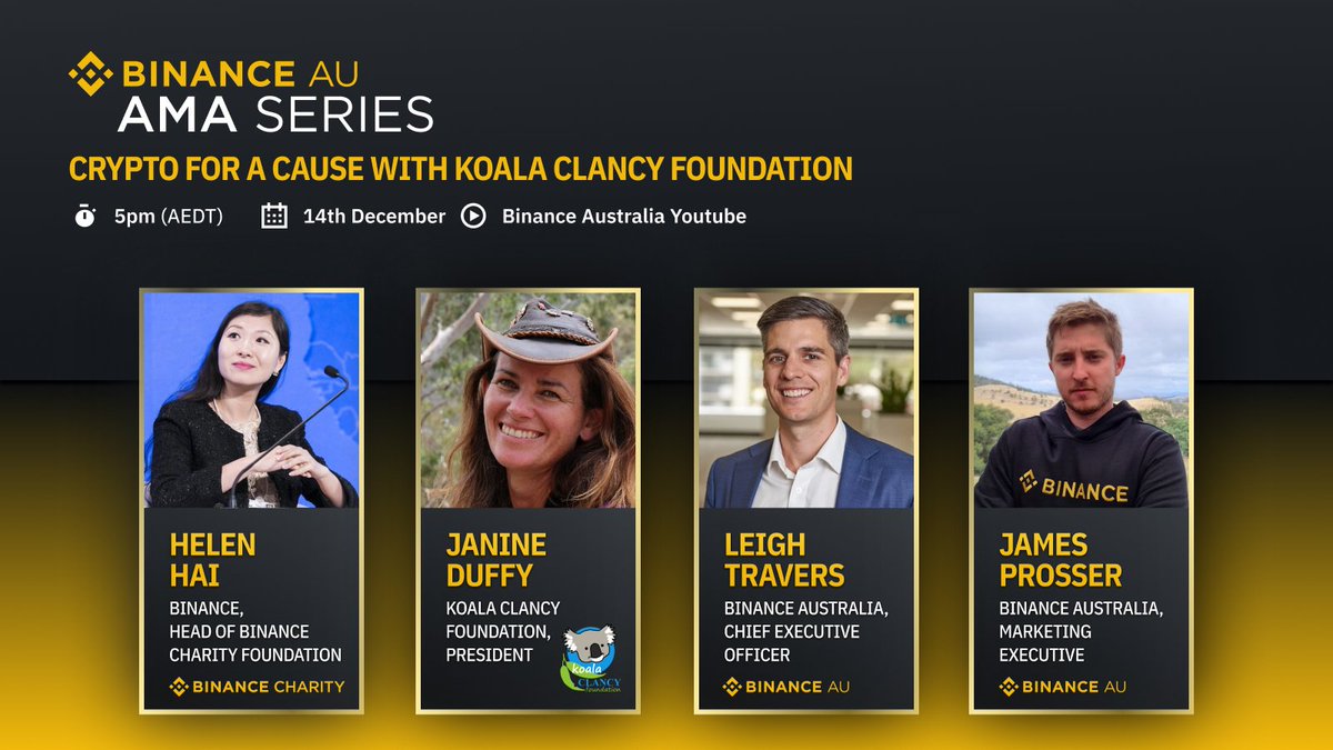 🐨Our AMA with #KoalaClancyFoundation is now live! 
Join us in discussing the partnership between <a href="/BinanceBCF/">Binance Charity</a>, <a href="/Binance_AUS/">Binance Australia</a> &amp; the #KoalaClancyFoundation and how crypto is positively impacting the charity space.

Join now! 👇
youtu.be/e5uJDAQlLbw