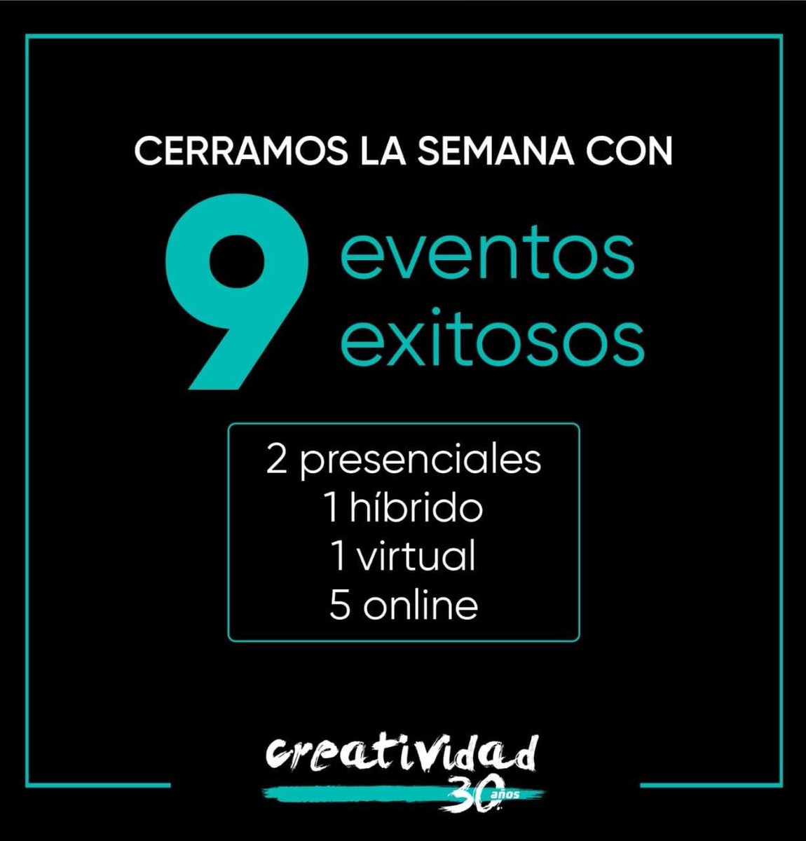 creatividadMX's tweet photo. La semana pasada fue espectacular en #Creatividad. Nueve exitosos eventos para cada uno de nuestros clientes.  ¿Cuándo nos conectamos? relacionamiento@creatividad.com https://t.co/ItXEZrW3Qr
#SaliendoFortalecidos #creatividadmx #teamcreatividad https://t.co/YKEp3zhqqJ