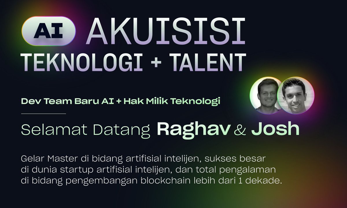 SonarIndonesia's tweet photo. 🔥Pembaruan di Platform Sonar secara Besar-Besaran🔥

Perusahaan Sonar mengakuisisi dan mengintegrasikan teknologi AI dalam jangka waktu 6 bulan lebih cepat dari jadwal yang seharusnya! 💎

Temuilah 2 mitra baru bagian AI Platform Sonar baru, yakni:
-Raghav dan 
-Josh. 😎 https://t.co/fjk2AH6SP3