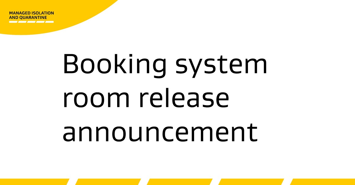 Booking system room release announcement
