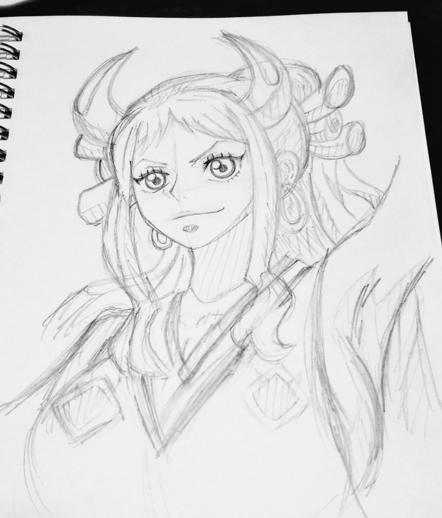 いつき Rt 057hoshi729 ヤマトかっこいいな と思って描いてみました ペン入れはいつになることやら ワンピース好きな人と繋がりたい ワンピース好きと繋がりたい ワンピース ヤマト イラスト T Co Twitter