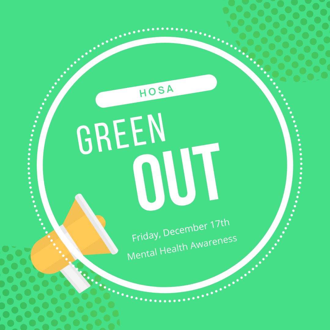 ArrowheadHOSA's tweet photo. Help Arrowhead Hosa students raise awareness for mental health by wearing green this Friday! https://t.co/Jex5CEd6M2