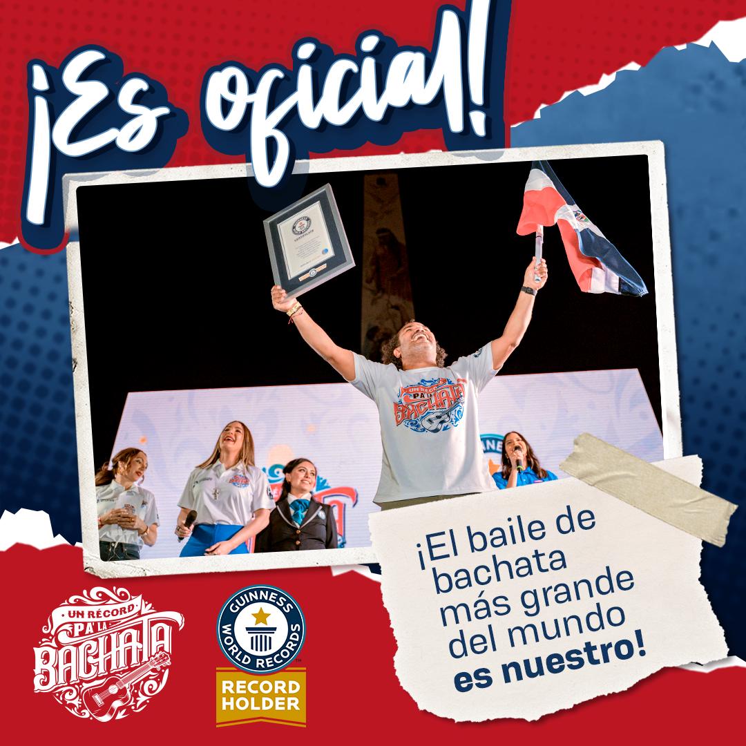 Gracias REPUBLICA DOMINICANA, en la unión estuvo la clave de resaltar nuestro ORGULLO patrio.
¡Nadie puede bailar mas BACHATA que un DOMINICANO! 

<a href="/rdromperecord/">#UnRecordPaLaBachata</a>
#UnRecordPalaBachata
#11DiciembreDiaNacionaldelaBachata