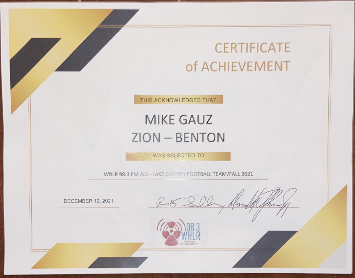 Grateful to receive 1st team All-Lake County Football Team <a href="/ZBTHSFball/">Zion Benton Football</a>