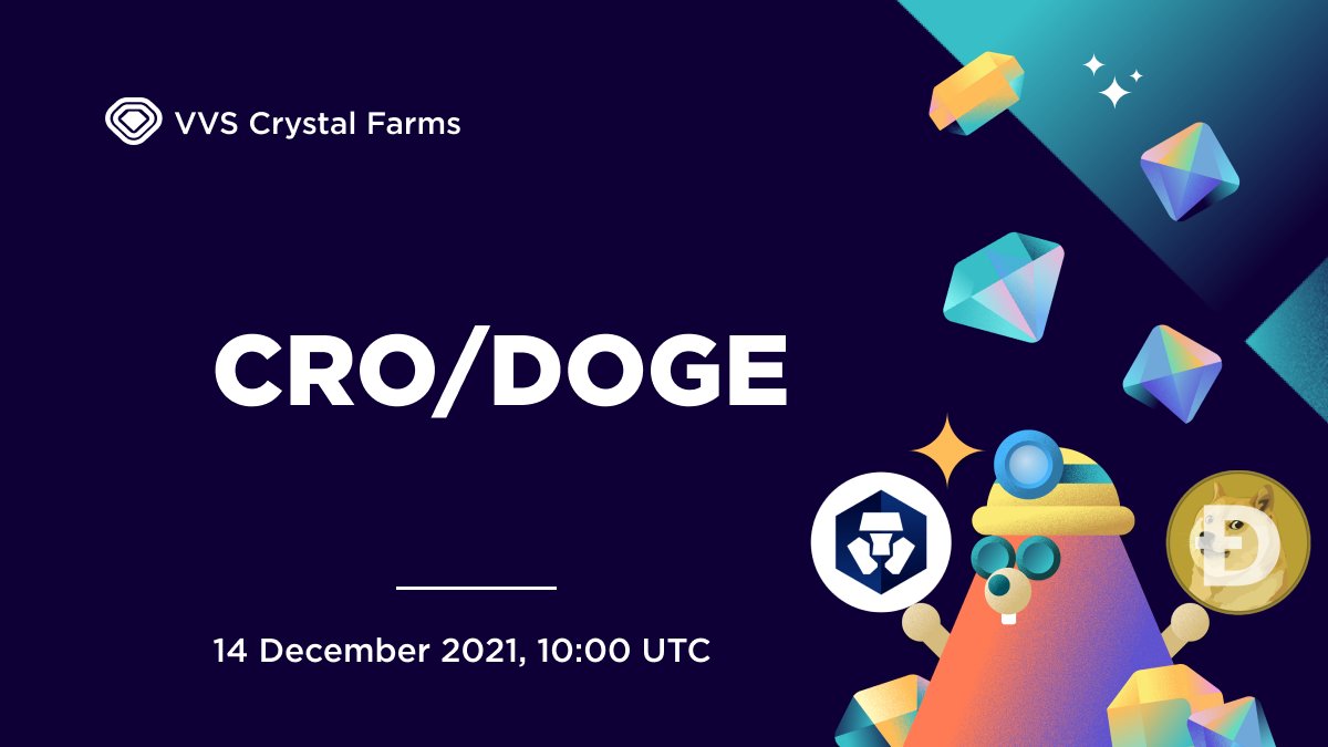 VVS_finance's tweet image. Gm #CroFam and #DogeArmy ☀️
 
VVS will be launching $CRO - $DOGE on Crystal Farms 💎

⏰ Farm for $CRO - $DOGE will go live on Dec 14th, 10:00 UTC, with 0.5x multiplier