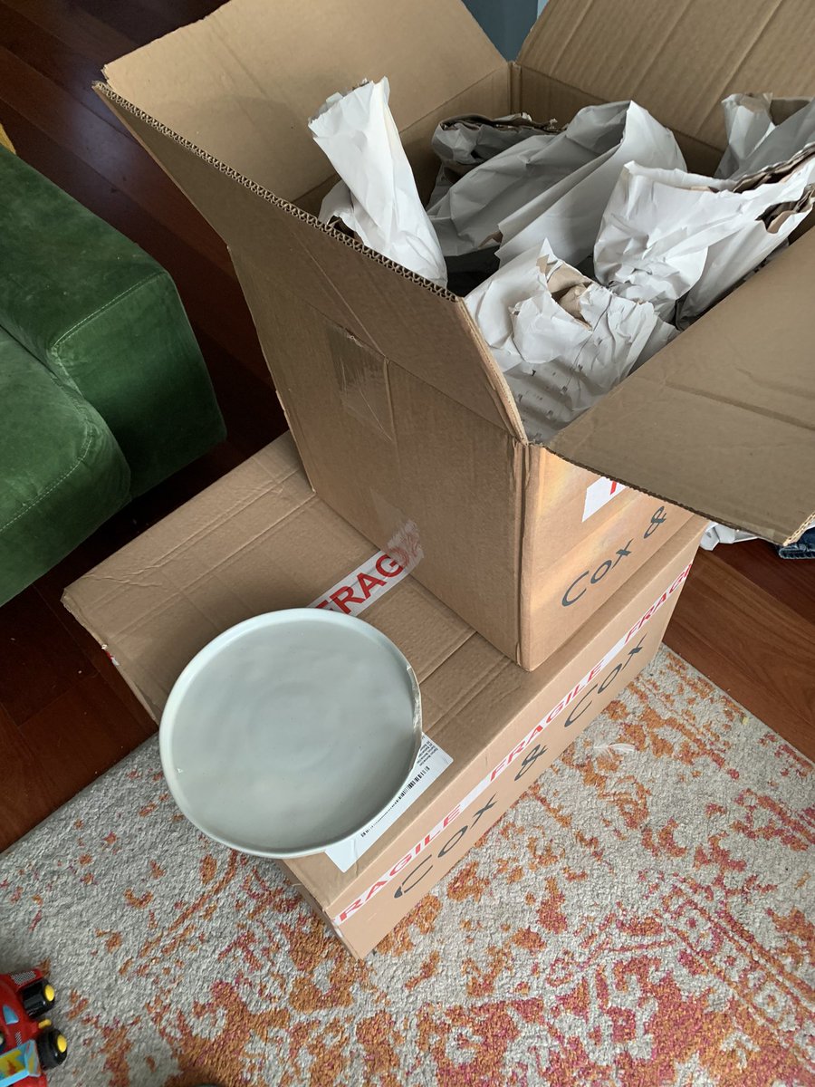 dn_1001's tweet photo. @coxandcoxuk A whole box of plates got delivered completely smashed. How do I speak to you about this and what can I do? Is this the service you consider acceptable???? ‘Give us your money, we’ll give you a box of smashed plates, oh and you can’t do anything about it!’ Deplorable service. https://t.co/2QcuLoD5jl