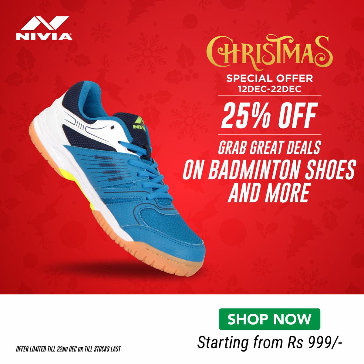niviasports's tweet photo. #Christmas Special Offer- Grab Great Deals on https://t.co/qO6KAfaEyW #Nivia #StepOutAndPlay #NiviaSports #MoveUpWithNivia https://t.co/pvijWQTMap