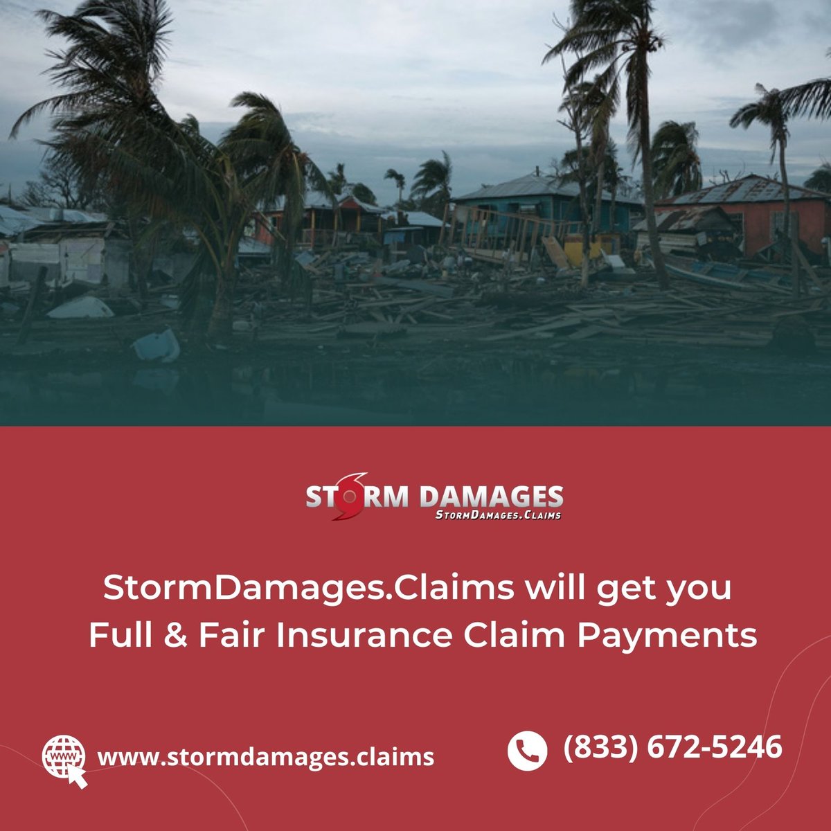 StormDamages.Claims will get you Full & Fair Insurance Claim Payments #stormdamages #tornadoes #floods #hurricanes #InsuranceCompany #commercialinsurance #insuranceloss #securetheproperty #lawyer #insurance #Insuranceclaims #FireDamage #FloodDamage #WaterDamage