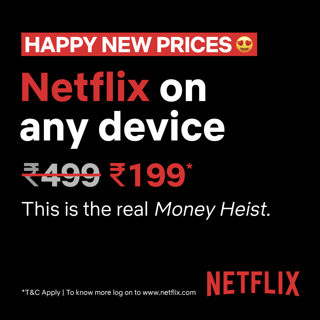 NetflixIndia's tweet photo. It's happening! Everybody stay calm! 😱

In case you missed it, you can now watch Netflix on any device at #HappyNewPrices. https://t.co/My772r9ZIJ