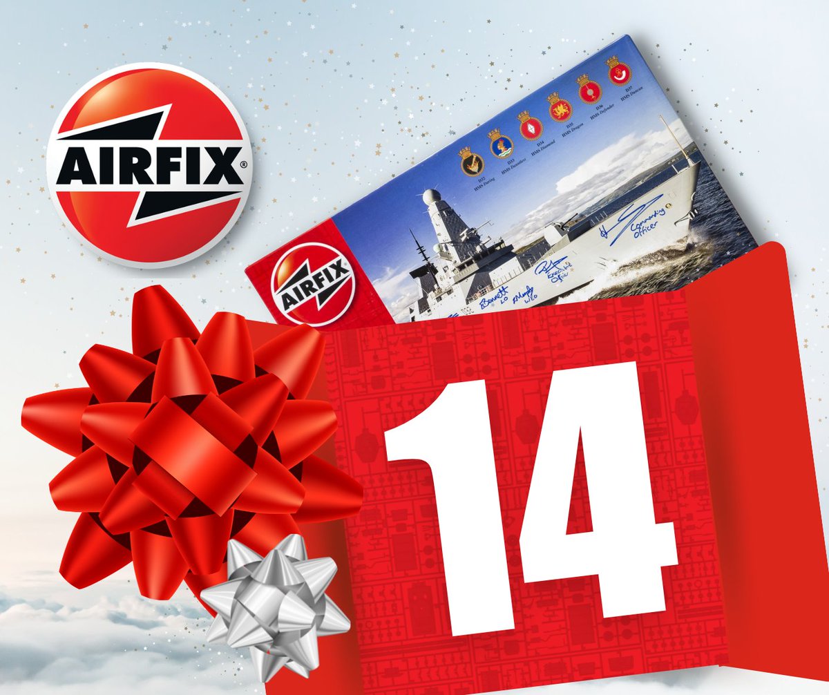 Behind window no.14 there's another FANTASTIC giveaway! 🎁

WIN a 1:350 Type 45 Destroyer signed by Commanding, Executive, Weapons Engineer, Logistics &amp; Marine Engineer Officers onboard HMS Duncan!

All you have to do is: 

1. Like our Twitter page 
2. Retweet this post 

#Airfix