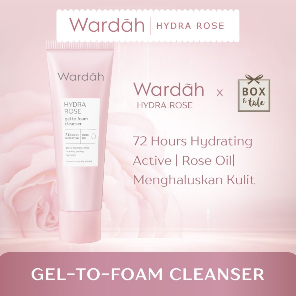 Wardah hydra rose gel to foam cleanser