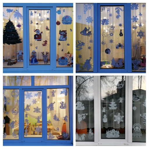 Сказочные сюжеты, появившиеся на окнах нашего детского сада, создают праздничное настроение и делают ожидание новогоднего чуда и Деда Мороза просто волшебным.