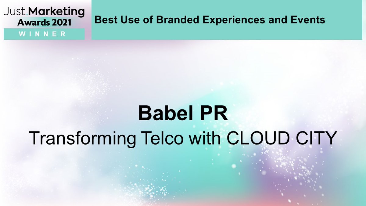 Well done to <a href="/BabelPR/">Babel PR</a> for winning the Best Use of Branded Experiences and Events award today! #JMAwards 🎉🏆