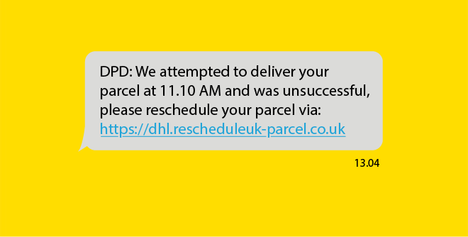 RT <a href="/TakeFive/">Take Five</a>: Beware of texts that have links to login to a fake parcel delivery account. Criminals send parcel delivery texts this time of year to infect your machine or to steal your personal details. Don't click the links. Forward the fake texts to 7726. #TakeFive #Tell2