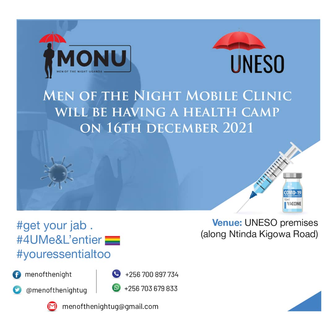 menofthenightug's tweet photo. It's happening at UNESO premises Ntinda
#youressentialtoo
#dntbeleftbehind
#GetYourJab 💉
#monumobileclinic https://t.co/QGj8aT6ZfQ
