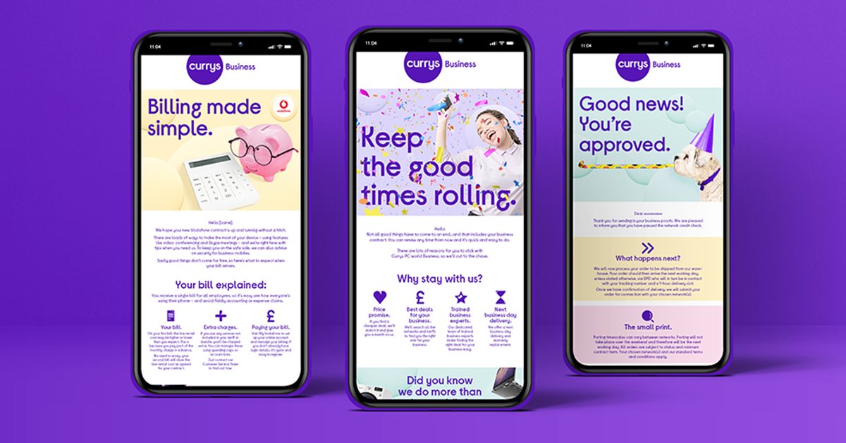 <a href="/CIGroupUK/">CI Group</a> have recently been working with 
@CPWBusiness to help transition their brand to 
<a href="/currys/">Currys</a> Business. 

It has been great fun to get #creative with new guidelines including more playful imagery and tone of copy. 

#MakeItBetter