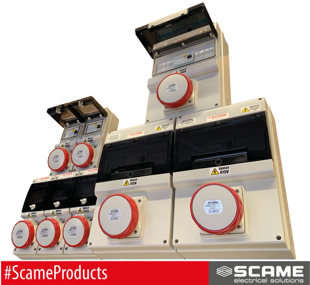 ScameUK's tweet photo. A mix of 5 x BLOCK Series (smaller units, left of picture) and 3 x DOMINO Series enclosures pictured here.

- Custom built 
- IP67
- RCDs
- 415v
- 16a &amp; 63a sockets

custombuild@scame.co.uk

#ScameProducts #electrical #ukmanufacturing #flexiblemanufacturing #electricalwholesalers https://t.co/kKswYGYMZT