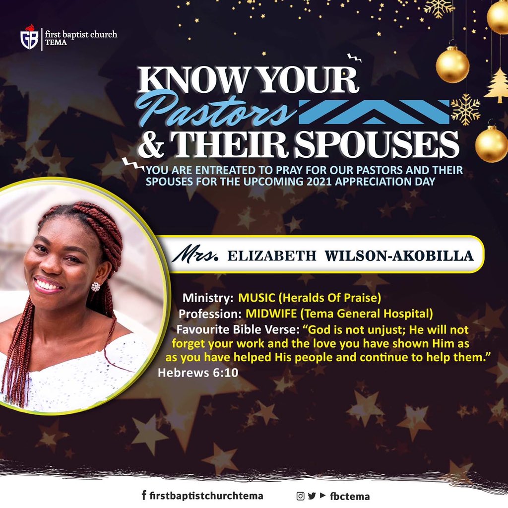 fbctema's tweet photo. Know your pastors and their spouses 
@wilsonakobilla https://t.co/Lfam399iAh