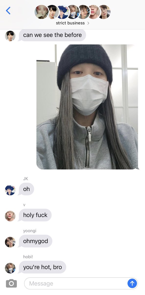 how i imagine bts' reactions when jimin sent the pics to their gc