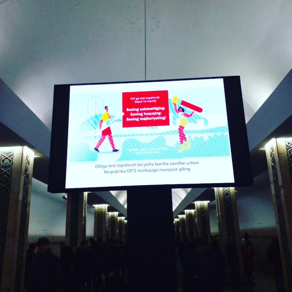 Social ads calling for HIV testing and #stopdiscrimination of PLWH in Tashkent Metrololiten #EndInequalitiesEndAIDS
#zerodiscrimination #hivtesting #unaids