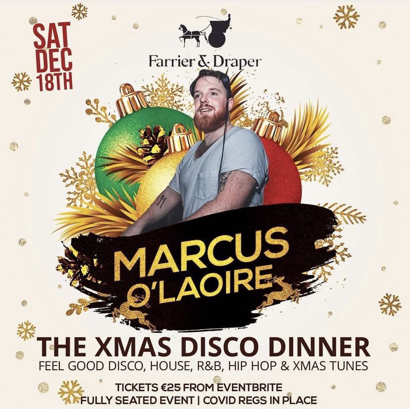 THIS SATURDAY 

MARCUS O’LAOIRE X THE XMAS DISCO DINNER 🎉

<a href="/marcusolaoire/">Marcus O'Laoire</a>