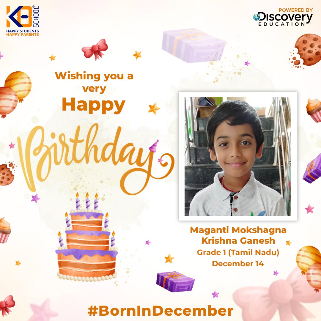 school_k8's tweet photo. K8 School wishes a Happy and Blessed Birthday to our dear December children. We are delighted to have you as a part of our school. May you succeed and fly high in all your endeavors.  

#happybirthday #parentslove #november #fun #happy #K8school #KreateWithK8 #KK8 #K8Schoolers https://t.co/yFOMn3waG2