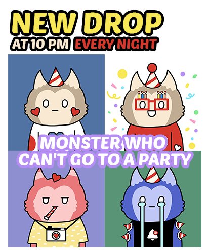 #nft #NFTCommunity #NFTcollection 
오늘은 연말 파티를 못 가는 몬스터들입니다 !!!
밤 10시 몬스터들의 주인님들을 기다립니다
벌써 100번째 몬스터를 발행하게 되었네요 

⬇️⬇️⬇️
 opensea.io/collection/str…