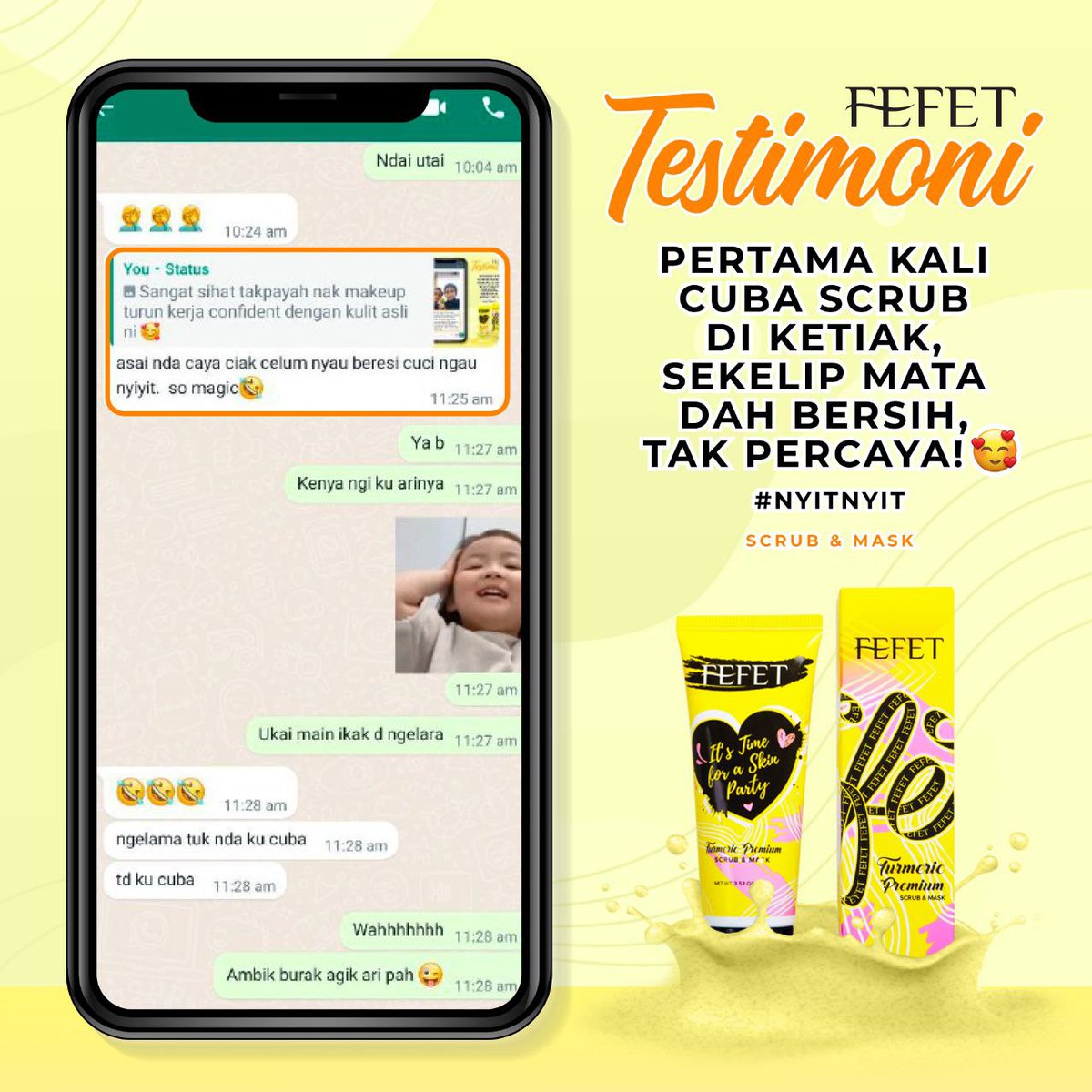 ChrisMami10's tweet photo. Kadang-kadang, di bahagian terselindung ni lah paling ramai yang abaikan.

Tapi tak perlu risau kalau berani konsisten dengan si kuning #nyitnyit. Setiap bahagian kulit akan dapat manfaatnya 🥰

#Fefet Lah!
The People's Happiness
#NakFefetLah #1Rumah1Fefet https://t.co/s5sFGwsjmL