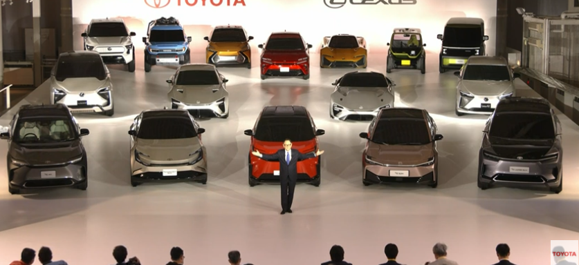 NickGibbs's tweet photo. That's a lot of future electric Toyotas https://t.co/n1qzTpby9L