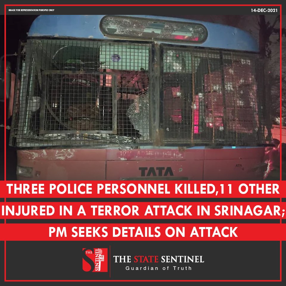 state_sentinel's tweet photo. Prime Minister Narendra Modi has sought details on the terror attack on a police vehicle at Zewan in Pantha Chowk area of Srinagar outskirts last evening. https://t.co/xADtj955Zo