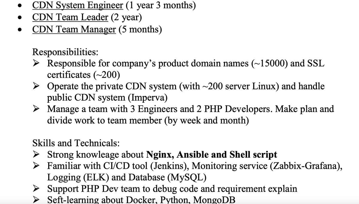 9cv9Tech's tweet photo. HCMC, Vietnam. Godlike Vietnamese DevOps (Linux (Ubuntu/CentOS/RedHat) Software Engineer. 8 years Experience. Email hello@9cv9.com to hire now.
Linux (Ubuntu/CentOS/RedHat)
Ansible
Jenkins
Huawei Cloud, Alibab Cloud, GCP, Azure, AWS
#indonesia #suraba https://t.co/G9TKUXdrTo