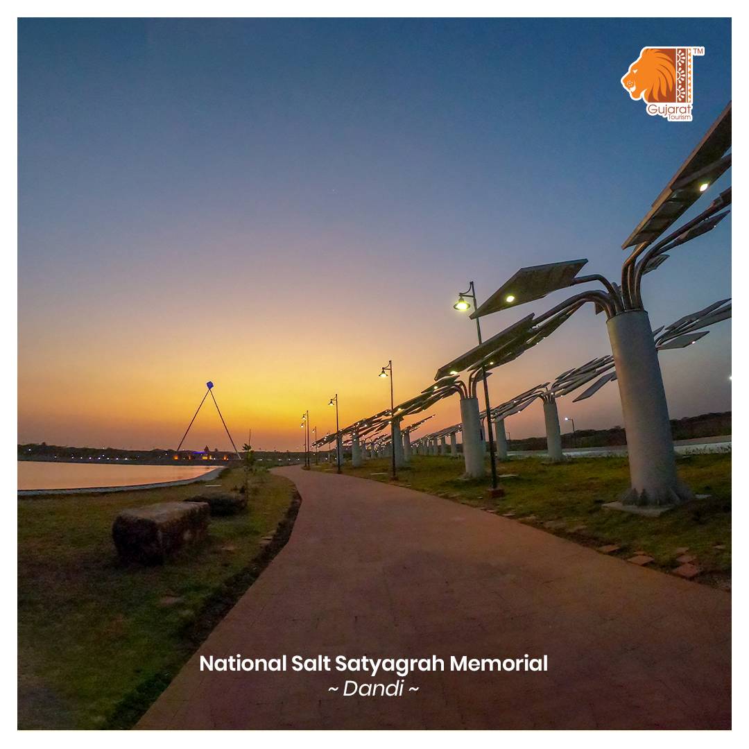 KanuDesai180's tweet image. Sustainability is the key goal for every nation today. Here’s #Dandi in #Navsari of Gujarat laying foundation for inspiration with #SolarTrees at #NationalSaltSatyagrahaMemorial.