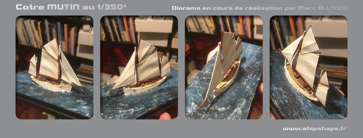 ShipShapeBrest's tweet photo. Le cotre Mutin au 1/350e. #mutin #marinenationale #ecolenavale #3Dprinting #diorama https://t.co/LJaR34q8j6