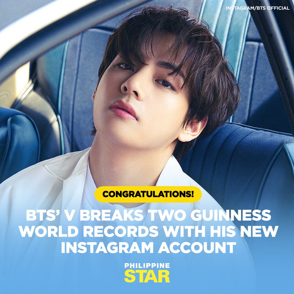The Philippine Star Congratulations V Our Good Boy Is Snatching Hearts All Over The Globe K Pop Super Band Bts Kim Taehyung Popularly Known As V Is Officially The Fastest