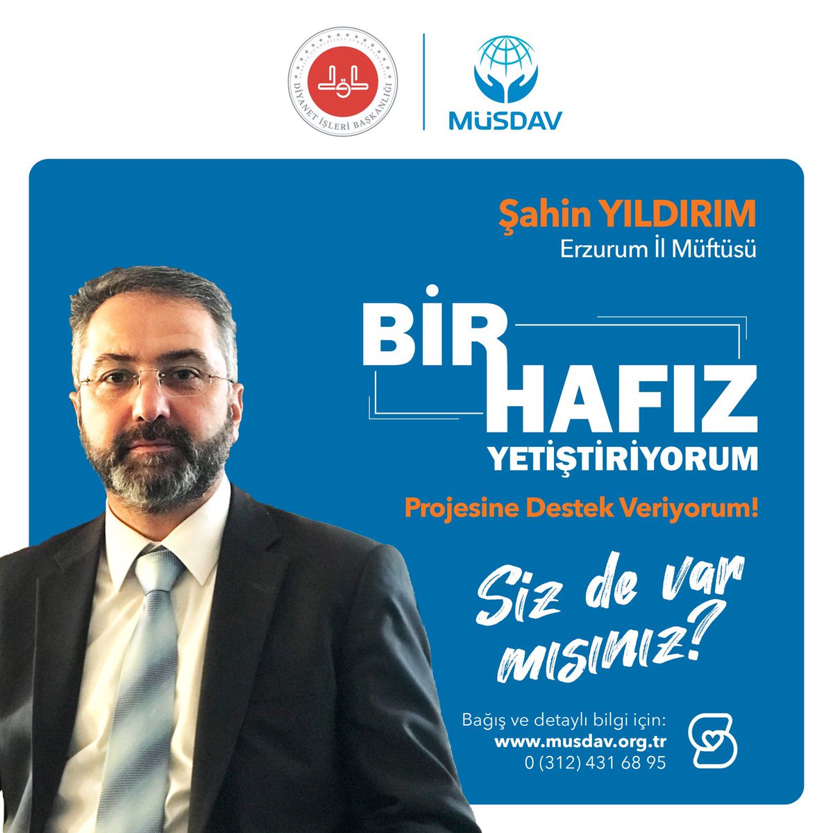 Erzurum İl Müftümüz Şahin Yıldırım hocamıza 
ve 
Erzurum’daki tüm kardeşlerimize,
“Bir Hafız Yetiştiriyorum” projemize verdikleri desteklerden dolayı teşekkür ediyoruz.
“İyiliğe öncülük eden, onu yapan gibidir”

<a href="/erzurummuftuluk/">Erzurum Müftülüğü</a>