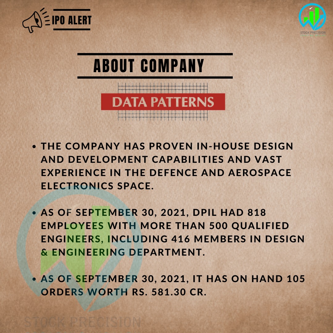 Stock_Precision's tweet image. DATA PATTERNS

📊Ipo Coverage

✅ Key aspects of company with recommendations.

#IPO #StockMarket