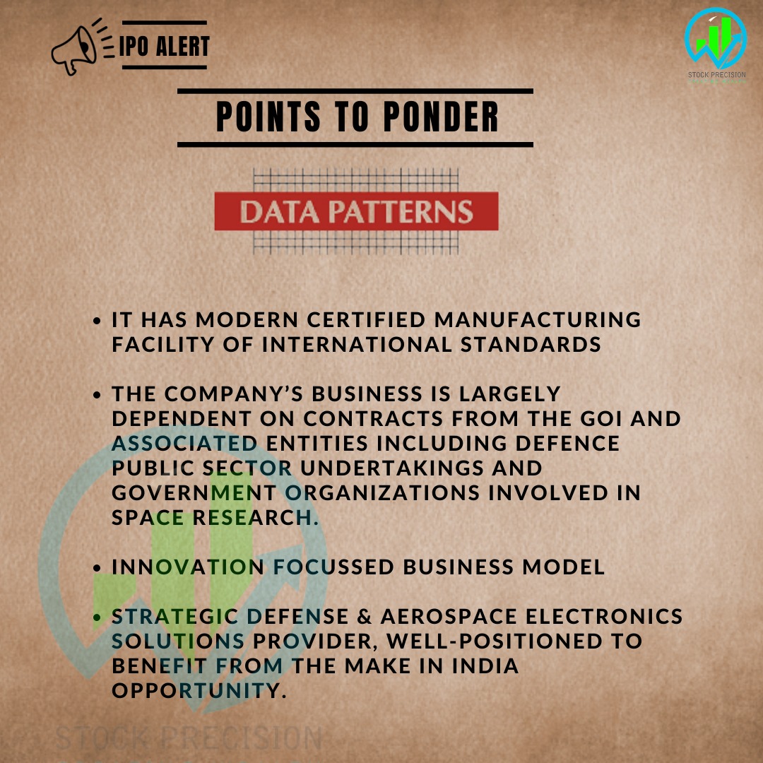 Stock_Precision's tweet image. DATA PATTERNS

📊Ipo Coverage

✅ Key aspects of company with recommendations.

#IPO #StockMarket
