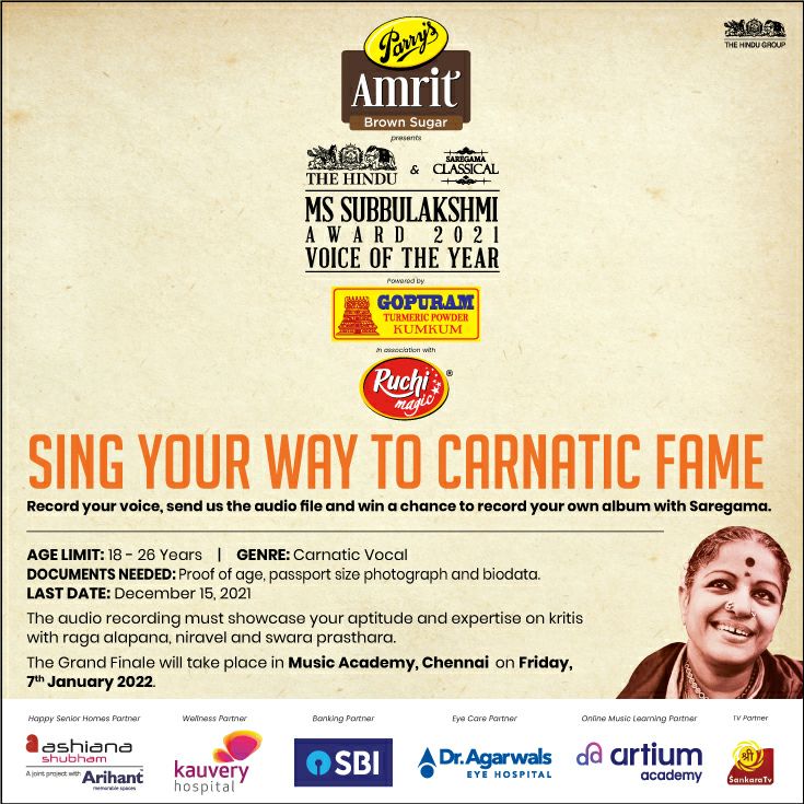 artiumacademy's tweet photo. Proud to associate as the "Online Music Learning Partner" for @the_hindu M.S.Subbulakshmi Award 2021.
Submit your entries to participate now!
#Artium #Artiumacademy #thehindu #onlinemusic #musiclearning #TeachersOfArtium #StudentsOfArtium #WeMakeUPerform https://t.co/wl10TYdFPQ
