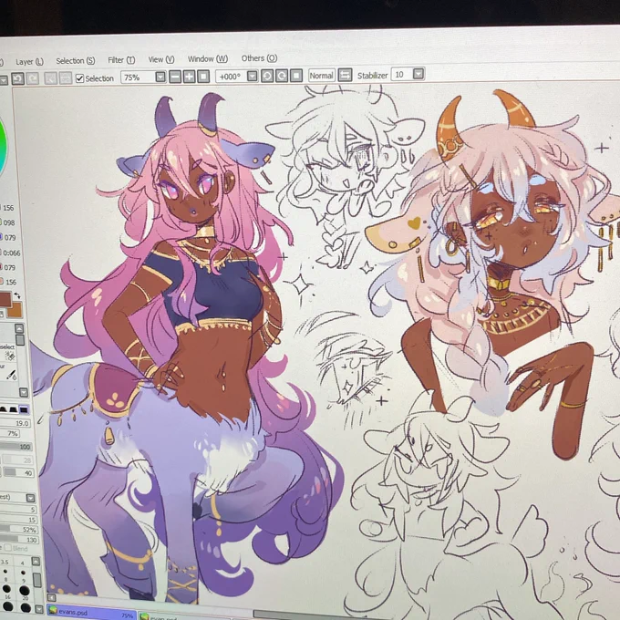 Throwing on some color :3

#wip #komunoc #goatlings 