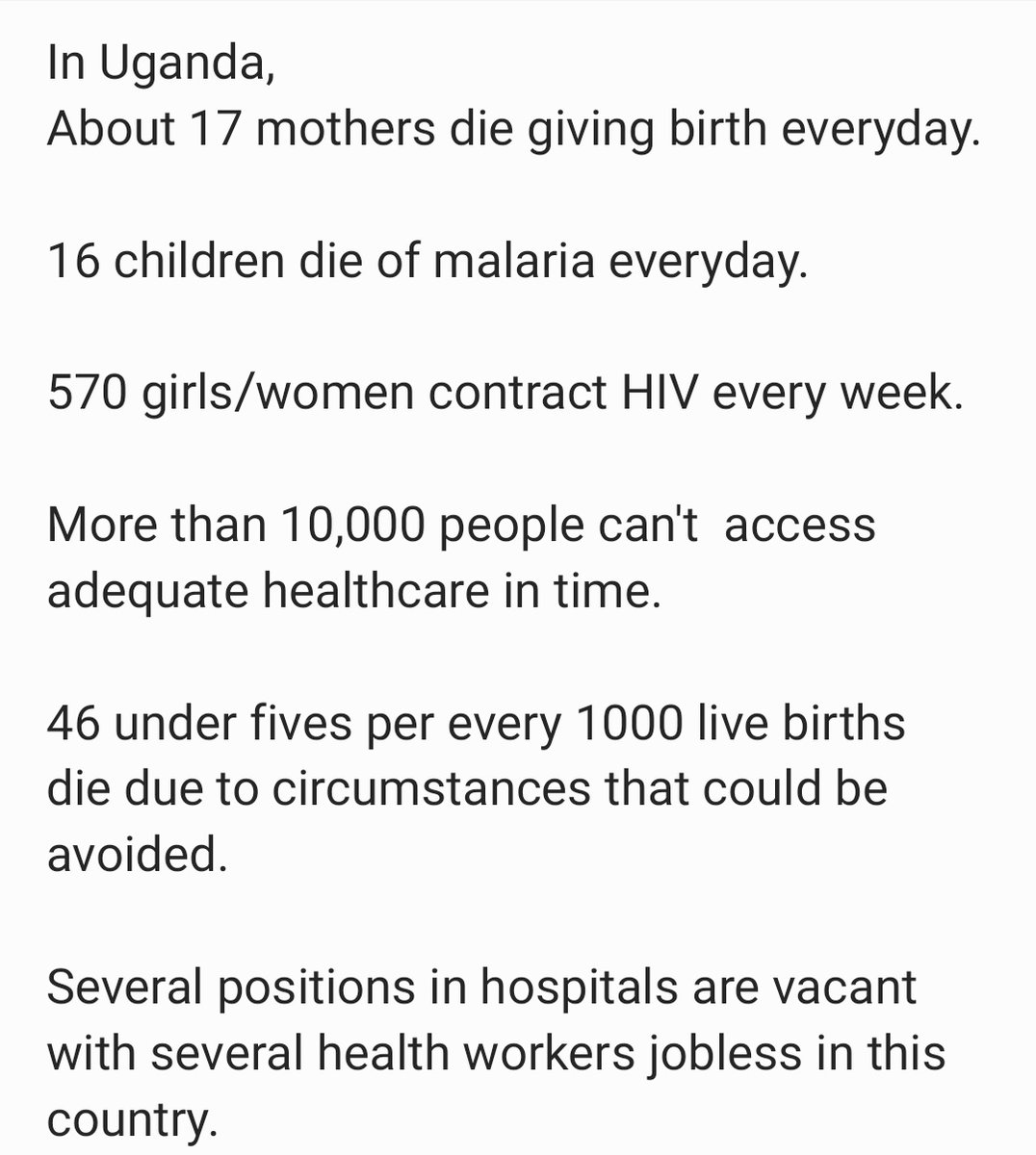MwesigyeWalter's tweet photo. The Minister for Health says government has nothing to lose when interns strike. Here is a reminder of some key statistics on the performance of the health ministry every year. https://t.co/79ZnVfA2kw
