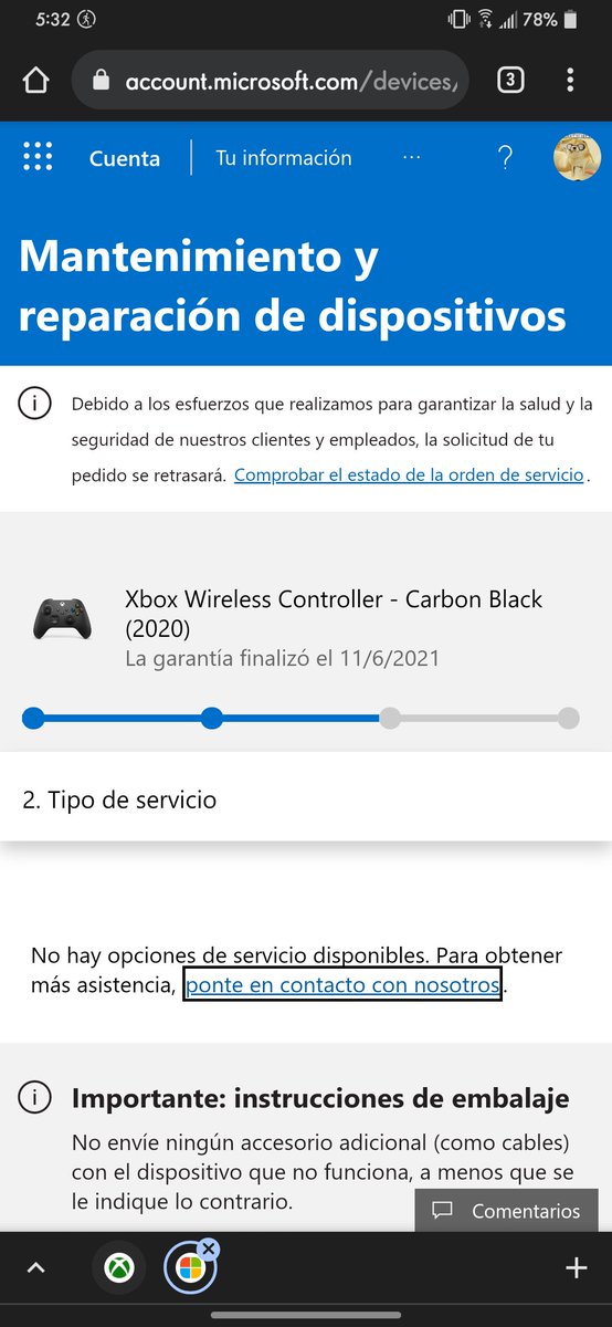 abrahamvquinto's tweet photo. @XboxMexico Tuve un problema con mi mando de Xbox, comenzó a fallar y Mercado Libre no me quiere validar la garantía porque en Microsoft ya expiró la garantía del mando
¿Qué puedo hacer?
El control lo compré en Marzo 30 de este año y se especificaba 1 año de garantia. Ayuda!! https://t.co/wfs3IlmjMg