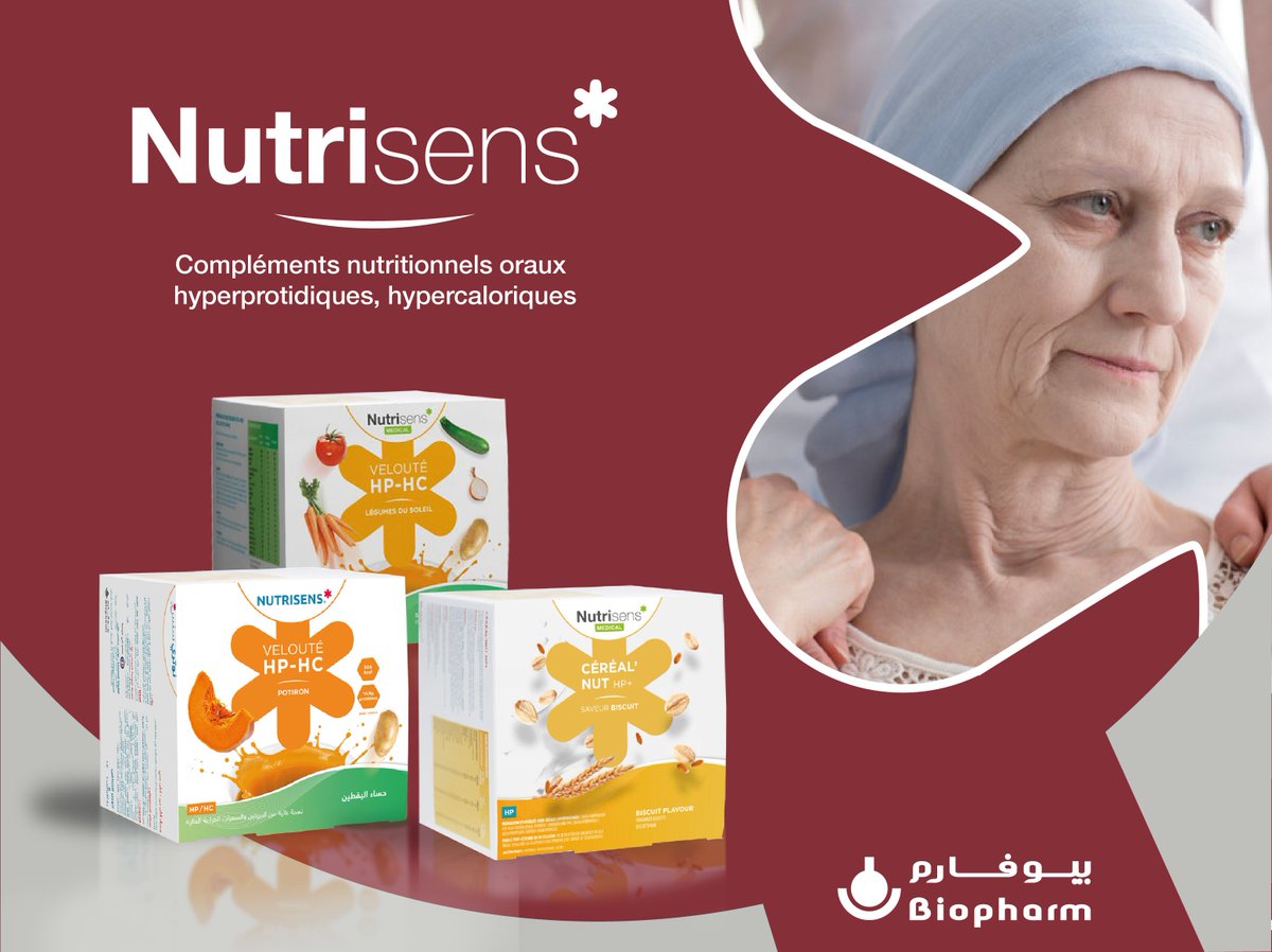 BiopharmDz's tweet photo. Le Pr Hébuterne , explique que le cancer inhibe l’appétit. Or, « un bon état nutritionnel c’est plus de chance de réussite pour le traitement »
Nutrisens, préparations déshydratées recommandées pour combler les besoins protéiques et énergétiques 
https://t.co/kCRoJkF1QN https://t.co/D9vWhImEtN