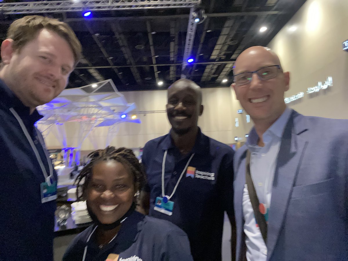 Great to join <a href="/charles_oloa/">Charles Oloa</a> in meeting with <a href="/thomaskaye/">Tom Kaye</a> of <a href="/GlobalEdTechHub/">EdTech Hub</a> to discuss how tech can help solve the persistent problems that plague teacher support. #RewirEdSummit.