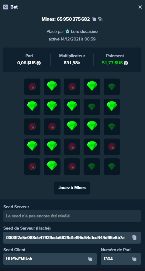 leroiducasino's tweet photo. Hit #2 de la journée x831 🔥🔥
#stake #mines #stakeoriginal https://t.co/3kzNwqVNYU