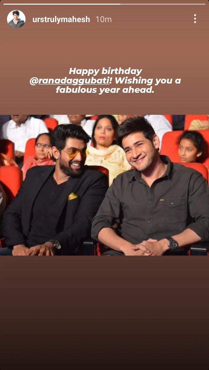 .@urstrulyMahesh Anna wishes to @RanaDaggubati Via insta story

#HBDRanaDaggubati