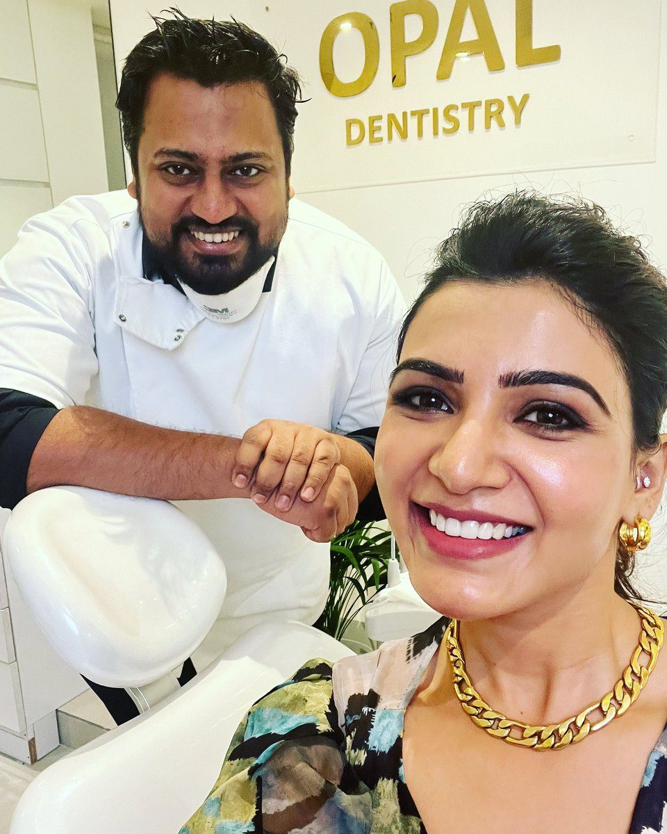opaldentistry's tweet photo. @opaldentistry @Samanthaprabhu2 Queen of South Indian Cinema visited @opaldentistry ❤️❤️❤️ #Samantha #opaldentistry https://t.co/tNN5HOBNLY