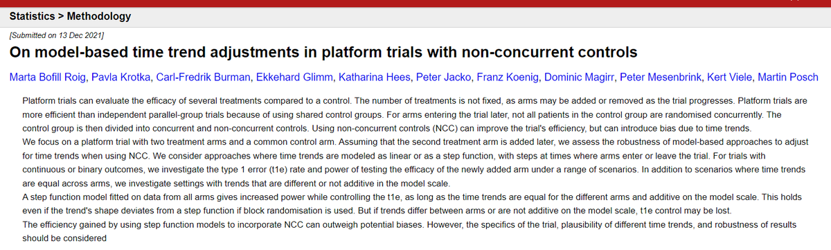 martabofillr's tweet photo. Here we go! Our work on the use of non-concurrent controls is now available on arxiv
https://t.co/iCkkTRNUwY
@posch_m @imi_eupearl https://t.co/SdcI1yEbrG