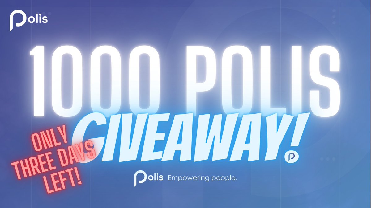 Solo quedan 3 dias para el #Giveaway de 1000 $Polis, no te lo pierdas! 

Puedes ingresar aquí: 
- polispay.org/1000-polis-giv…

#Polis #PolisChain #Olympus #Polispay #Criptomonedas #CryptoCurrency #DeFi #Pagos #HadesSwap