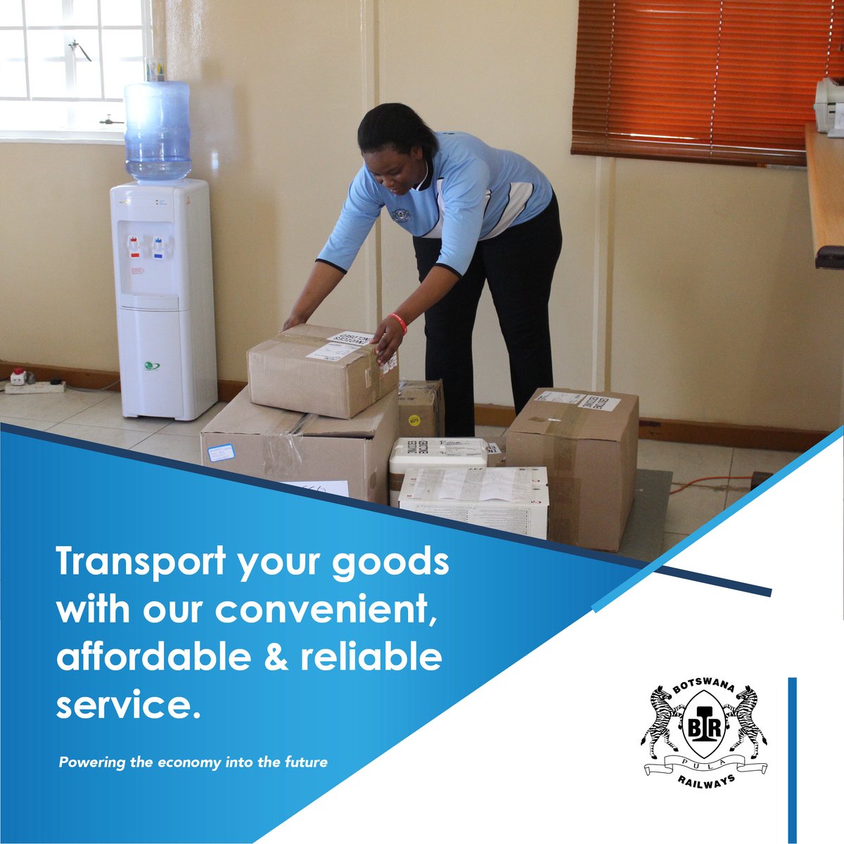 BotswanaRail's tweet photo. Deliver your parcels with our Bluemark service. We move packages as heavy as 300kg Monday-Saturday at a fee. Bring your sealed parcel fully addressed to your nearest office. We also offer transport for collection of your parcel at a fee.
Learn more 👉🏽 https://t.co/ETpLV9Zz6W. https://t.co/sI3GDORpjN
