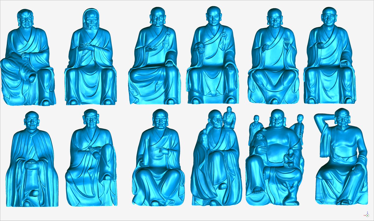 3DeVOK's tweet photo. 👍 3D Scanning One Hundred Luohan (Arhat) Sculptures with #iReal2E & #KSCAN-Magic
✌ We’ve finished a huge project of 3D scanning 100 Luohan sculptures within 2 days.
#iReal3D #3dscanning #project #Usersharing #sculpture https://t.co/CQlFQQMqzH
